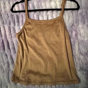 Skims soft velour camel colored tank top